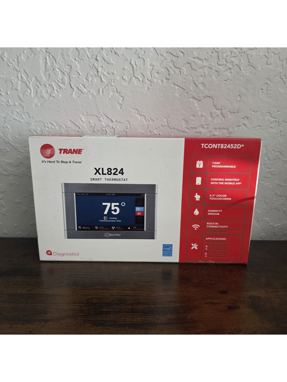 Trane XL824 Smart Wi-Fi Thermostat TCONT82452D*